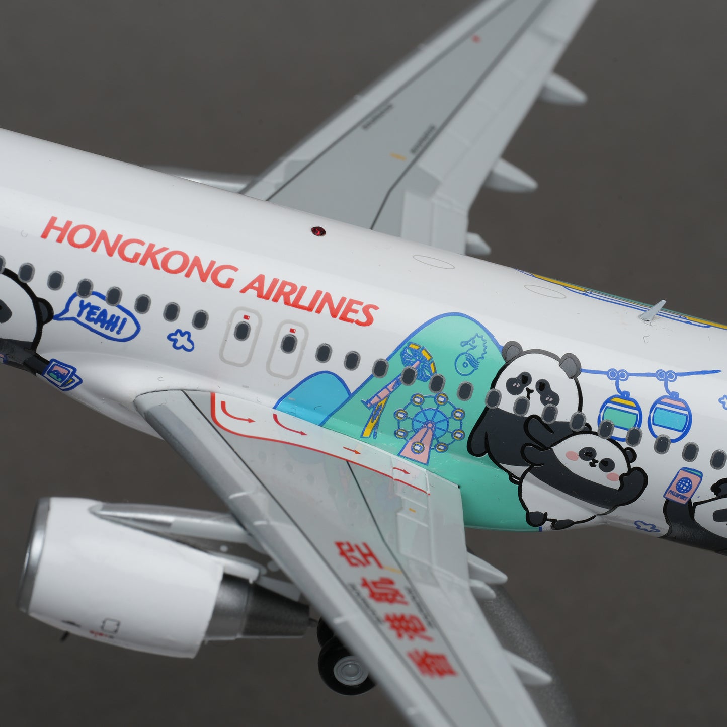 Hong Kong Airlines x Ocean Park "Panda Friends"|  A320 1:200 Limited Edition Livery Aircraft Model A320 1:200 限量版彩繪客機飛機模型