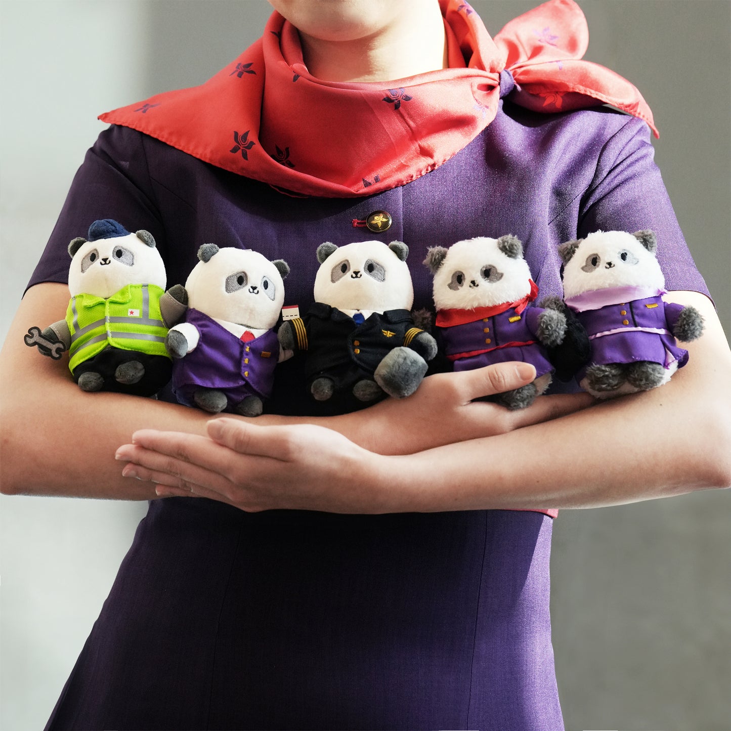 Hong Kong Airlines x Ocean Park “Panda Friends” |Surprise Flight Crew Blind Box Plush Full Set 機組人員驚喜盲盒公仔套裝