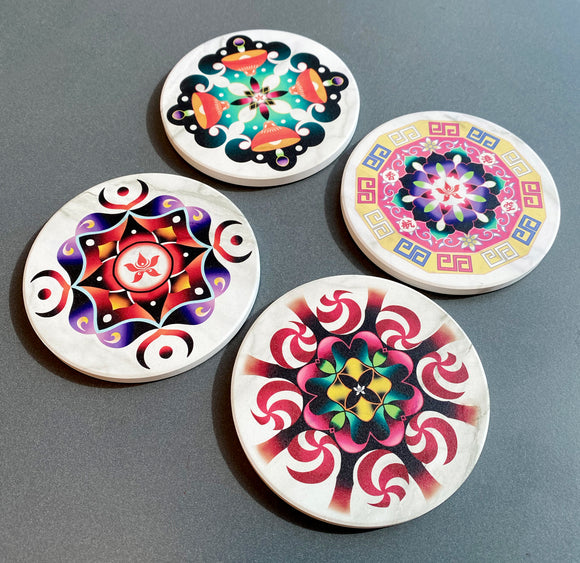 Tattoo Artist Lily Cash x Hong Kong Airlines Ceramic Stone Coaster Set